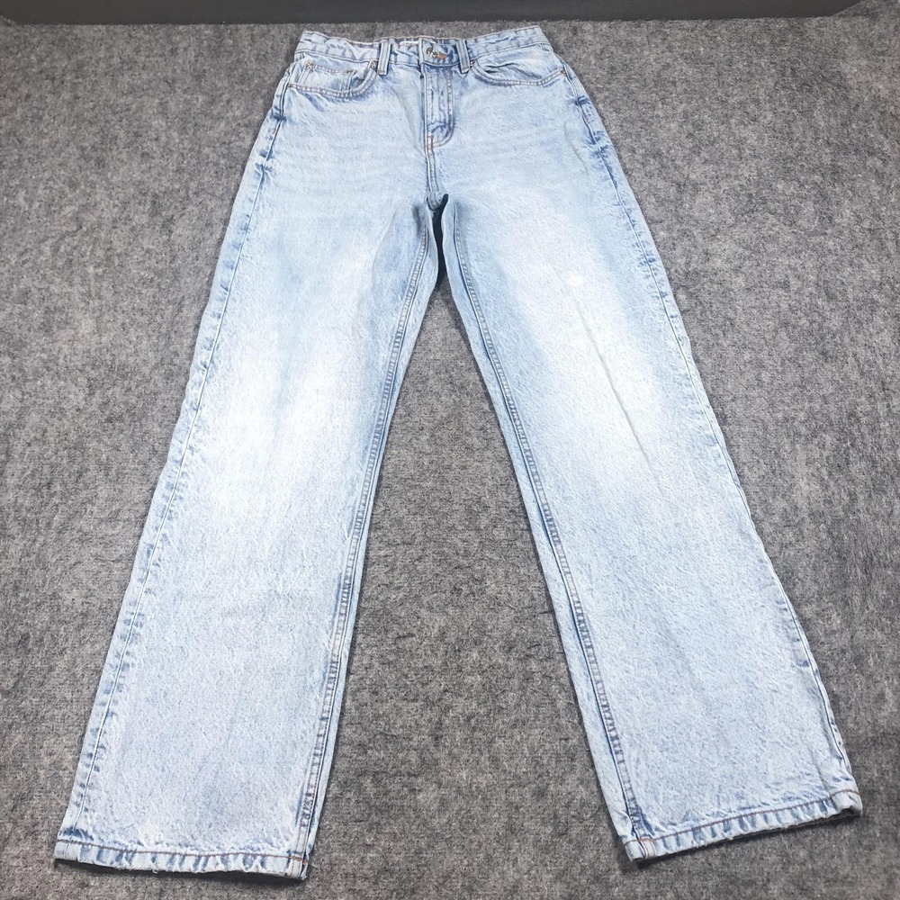 Zara Light Wash High Rise Wide Leg Jeans